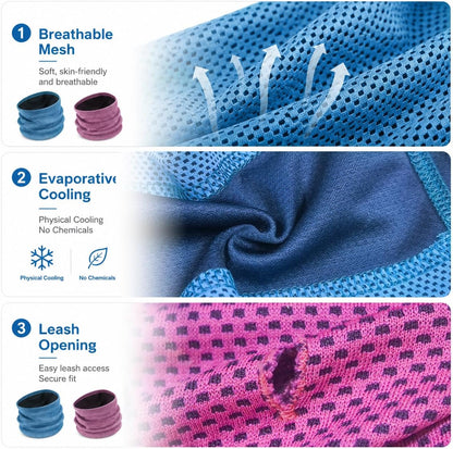 QIANAI Kühlhalsband Für Hunde, 2 Stück Hundehalsband Kühlend, Atmungsaktiv Kühlhalsband,Dog Cooling Bandana Für Hund Zum Sommerspaziergang Spielen