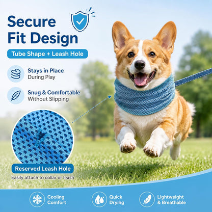 QIANAI Kühlhalsband Für Hunde, 2 Stück Hundehalsband Kühlend, Atmungsaktiv Kühlhalsband,Dog Cooling Bandana Für Hund Zum Sommerspaziergang Spielen